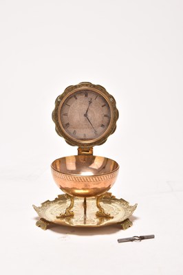 Lot A rare gilt brass inkwell timepiece by Thomas Cole