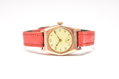 Lot 357 - Record Watch Co: A mid-size 9ct gold wristwatch