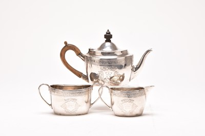 Lot 58 - A Victorian three piece silver Bachelors tea service