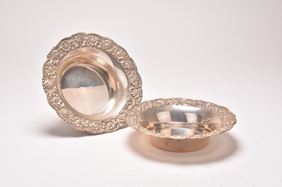 Lot 2 - A pair of white metal bowls