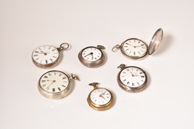 Lot 329 - A collection of six 18th-19th century pocket watches