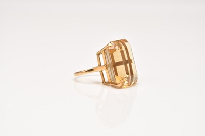 Lot 162 - A large citrine dress ring