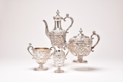 Lot 61 - A Victorian four piece silver tea service