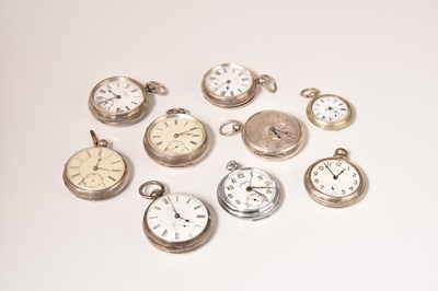 Lot 330 - A collection of 19th-20th century silver and white metal pocket watches
