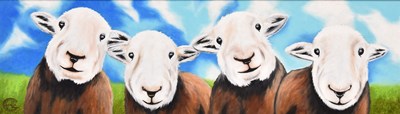 Lot 188 - Carla Hixon (British Contemporary) Four Sheep