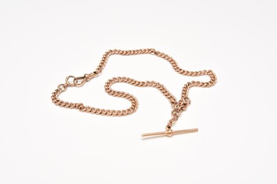 Lot 189 - A 9ct gold curb link Albert chain