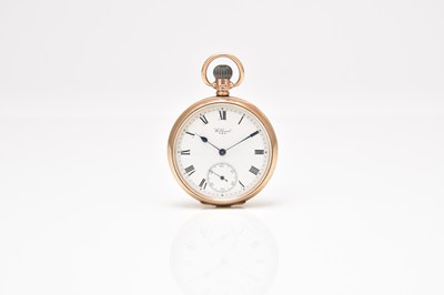 Lot 332 - Waltham: A 9ct gold open face pocket watch