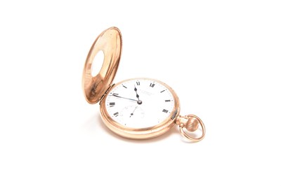 Lot 333 - A 9ct gold half hunter pocket watch