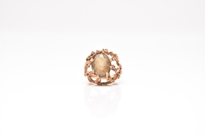 Lot 177 - A 9ct gold smoky quartz ring