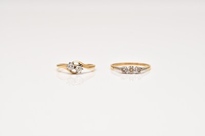 Lot 201 - Two diamond set rings