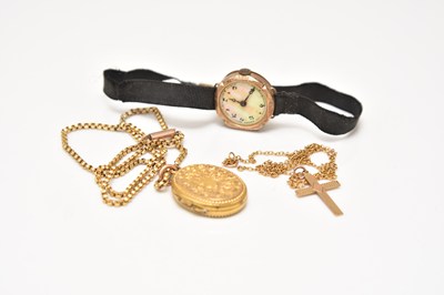 Lot 276 - Two pendants on chains and a wristwatch