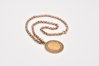 Lot 274 - A Victoria sovereign pendant on chain