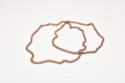 Lot 268 - Two yellow metal chain necklaces