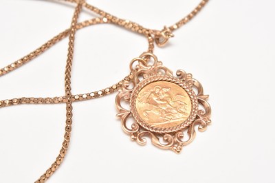 Lot 293 - A sovereign pendant on chain