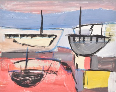 Lot 30 - Cornish School (20th century) Harbour at Sunset
