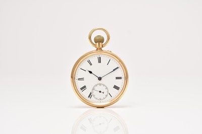 Lot 334 - An 18ct gold open face pocket watch