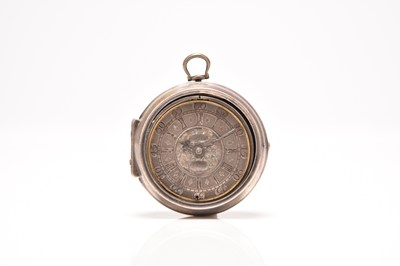 Lot 335 - Thomas Taylor: A white metal pair case verge pocket watch
