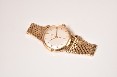 Lot 339 - Omega: A gentleman's 9ct gold automatic wristwatch