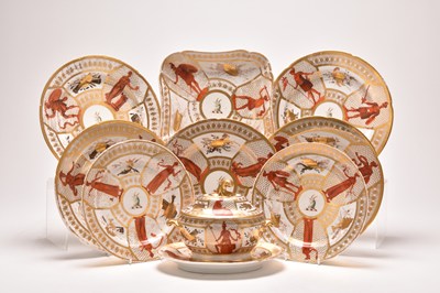 Lot John Rose (Coalport), London-decorated armorial part dessert service, circa 1805-1810